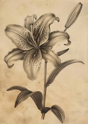 Lily, Botanical drawing