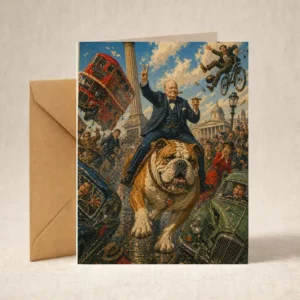 Greeting Card - Winston Churchill Having a Drink Too Many