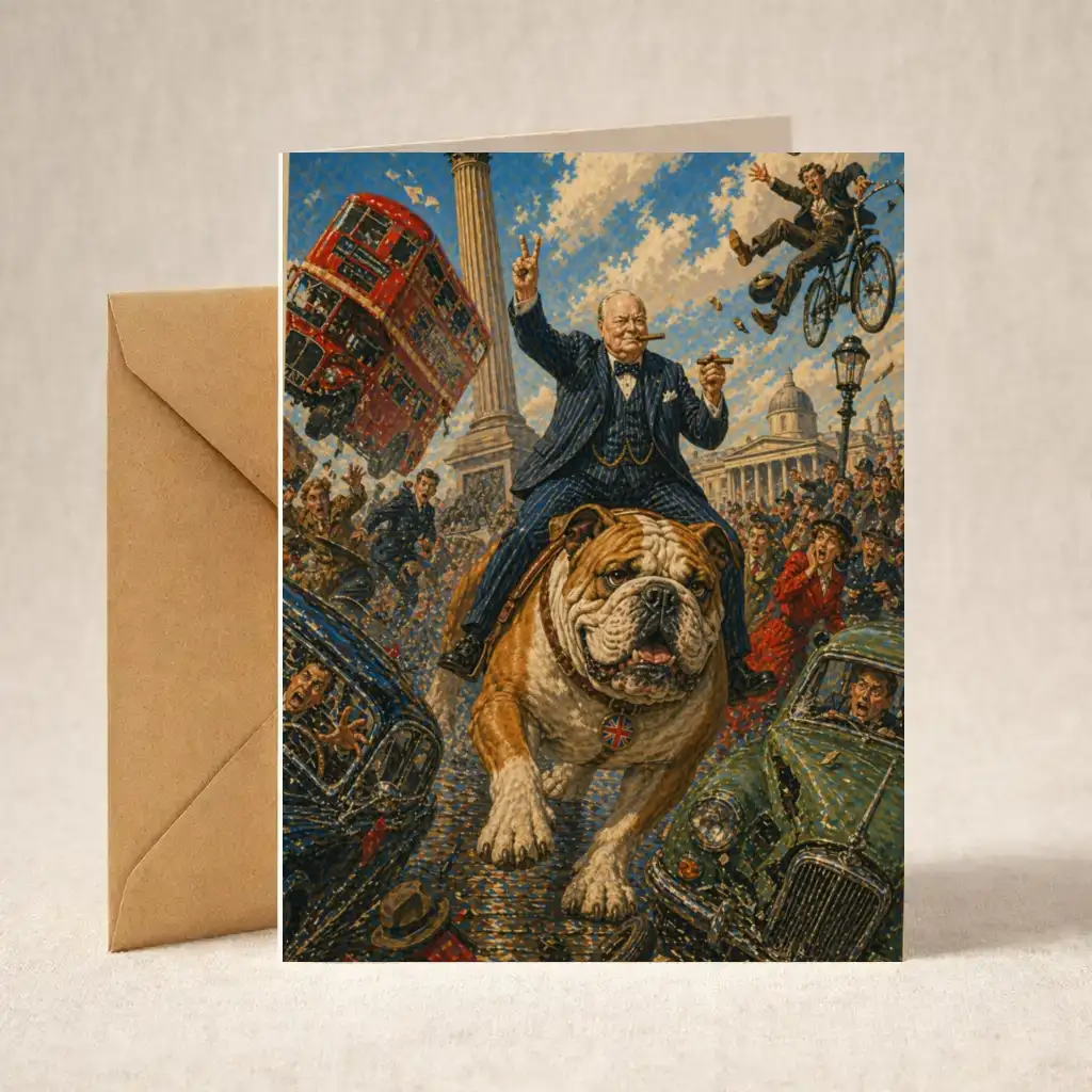 Greeting Card - Winston Churchill Having a Drink Too Many