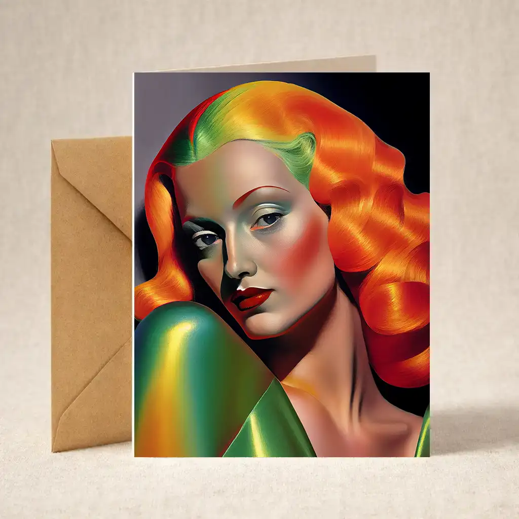 Greeting Card - A colourful Young Lady