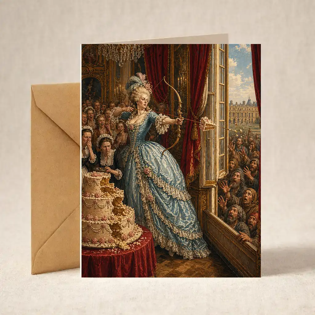 Greeting Card - Marie Antoinette's Let Them Eat Cake