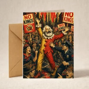 Greeting Card - Karl Marx at No Kings Demonstration