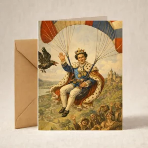Greeting Card - Ludwig II of Bavaria Paragliding