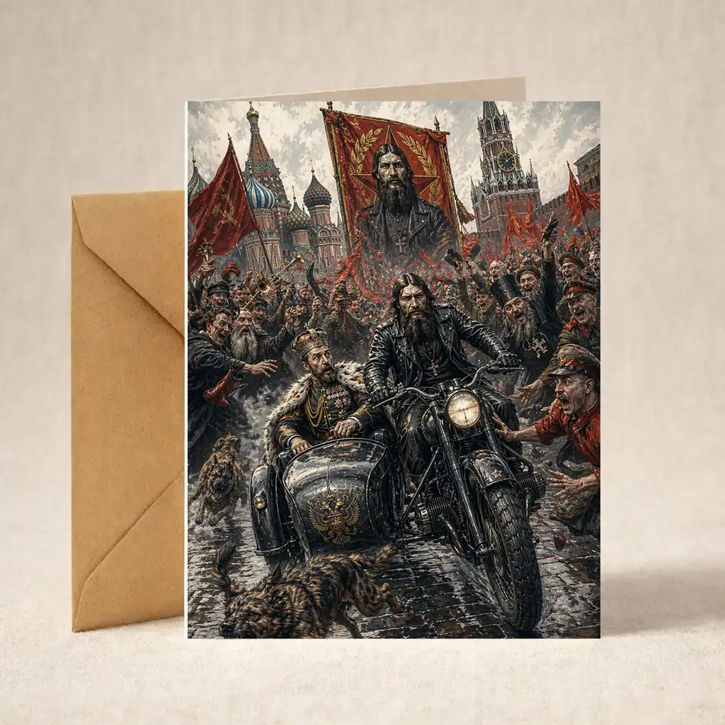 Greeting Card - Rasputin and Nicholas II