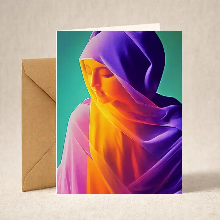 Greeting Card - A Veiled Madonna