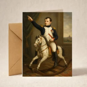 Greeting Card - Napoleon on a Rocking Horse