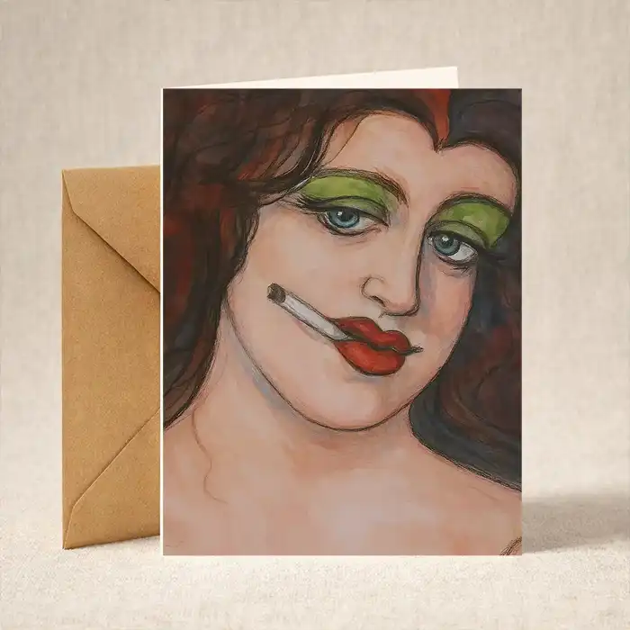 Greeting Card - Drag Queen Smoking
