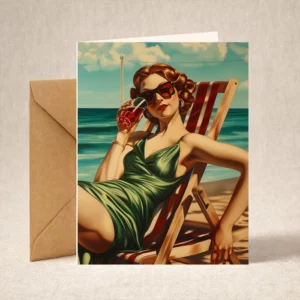 Greeting Card; On the Beach